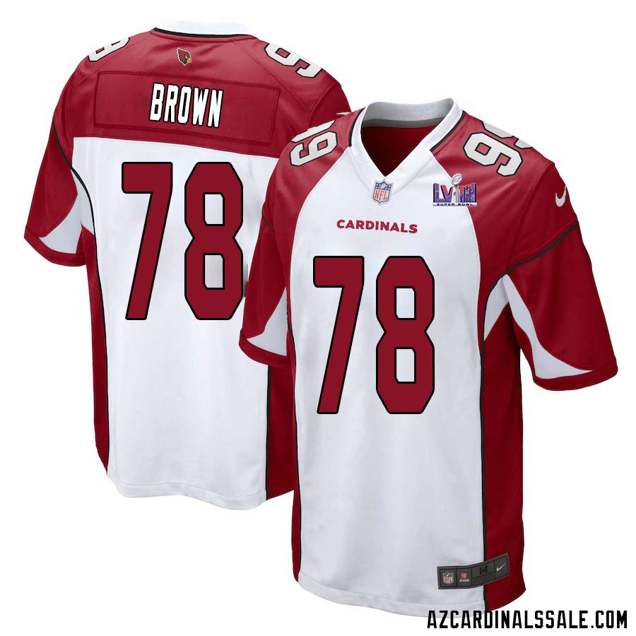 Levi Brown No 78 Arizona Cardinals Super Bowl LVIII Away Game Jersey